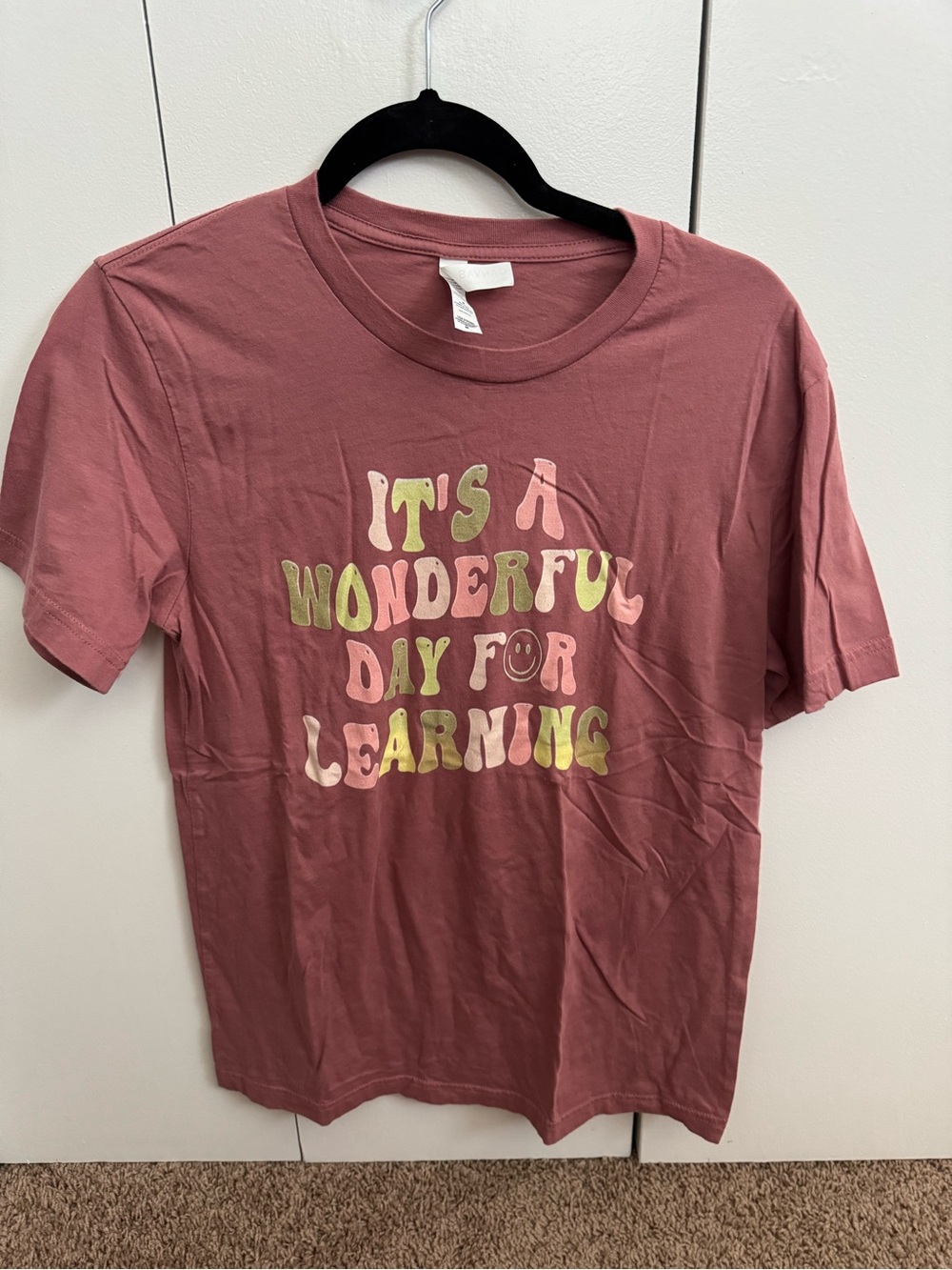 Pink Lily Boutique teacher graphic tee - "It's a Wonderful Day for Learning"